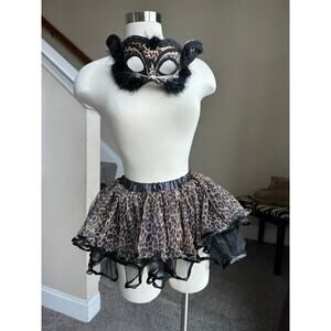 Leopard Print Costume Skirt with Mask